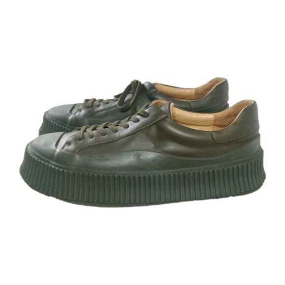 Jil Sander Leather Platform Sneakers Mens  Size 44, US 11 Green main image 7
